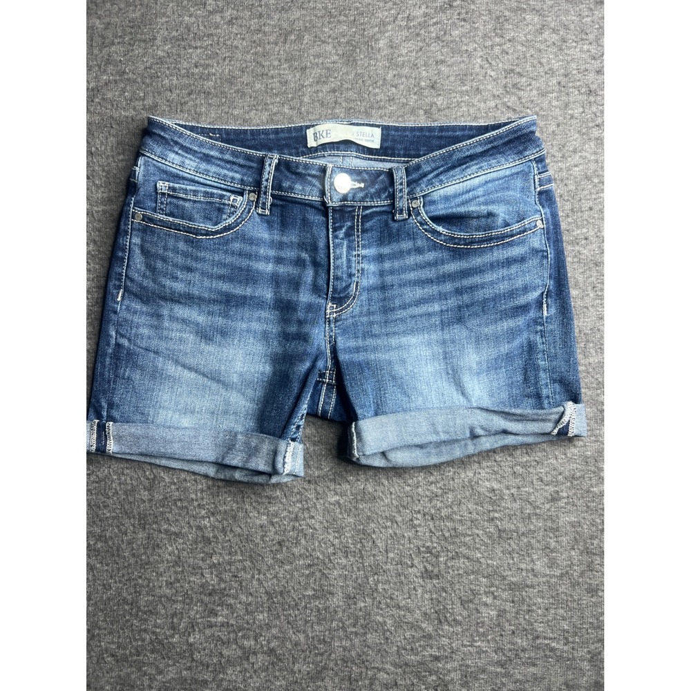 BKE Stella Denim Shorts Womens 30 Medium Wash Low Rise Cuffed ABK4608